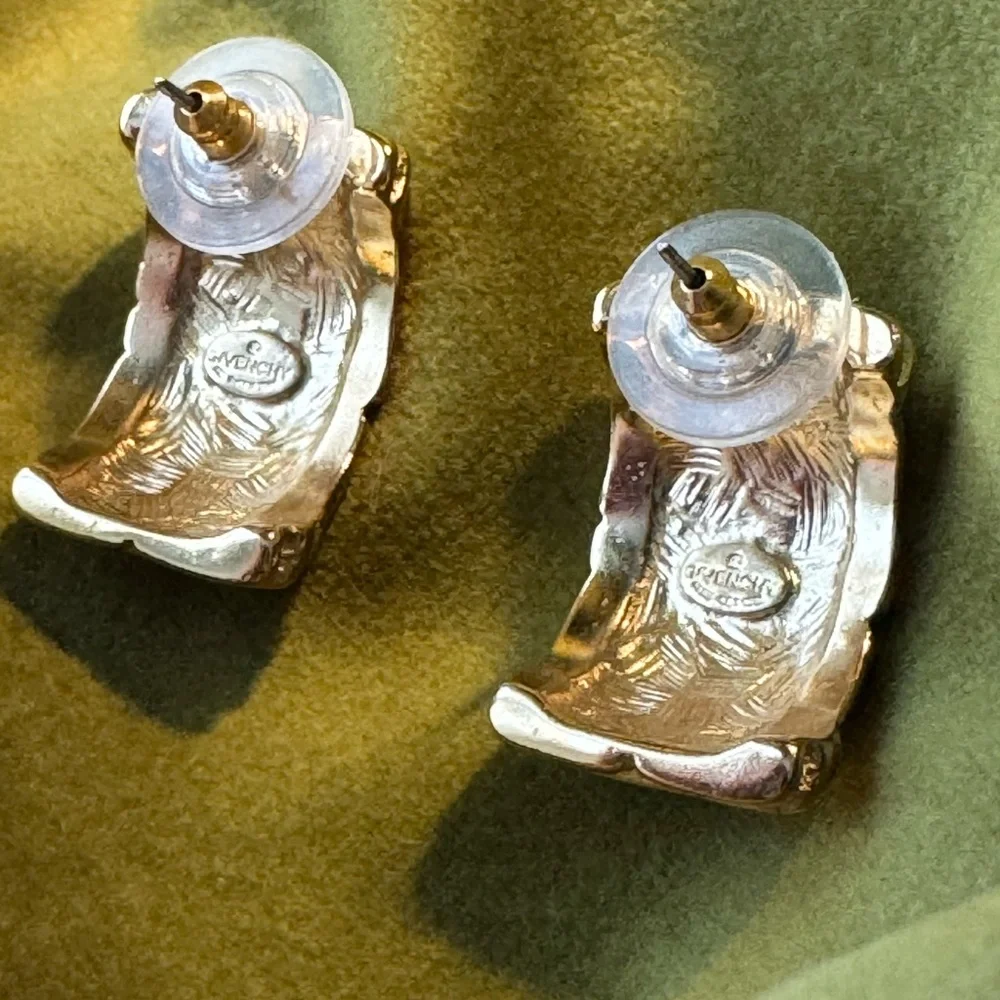 Vintage Givenchy 1980s Gold tone Earrings - Picture 7 of 8